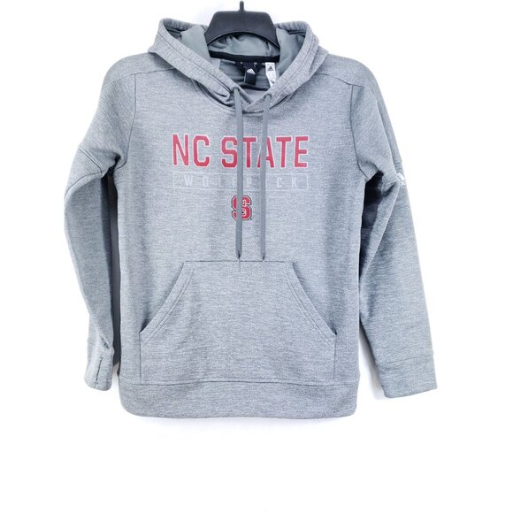 NC State Wolfpack Hooded Sweatshirt Mens Size Small Gray Adidas - Picture 1 of 7
